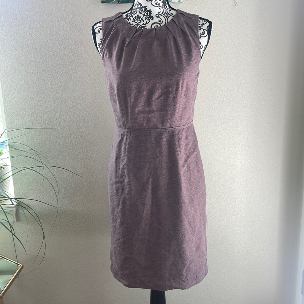 Anne Taylor Loft Dress Dusty Purple Linen Style
